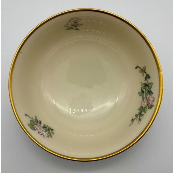 Vintage Lenox Serenade Small Decorative Dish Bowl Gold Rim Bird Flower Motif USA - Picture 6 of 13